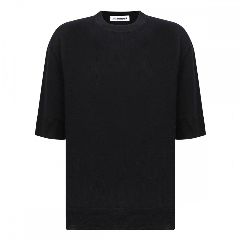 Black knit wool T-shirt