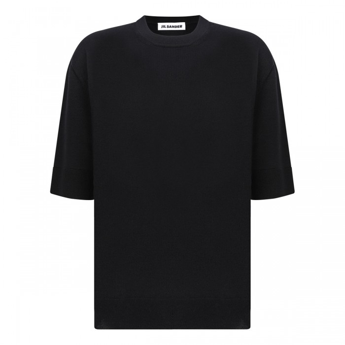Black knit wool T-shirt