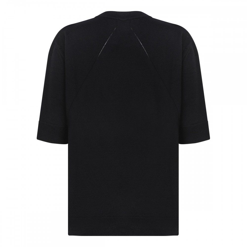 Black knit wool T-shirt