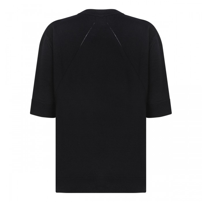Black knit wool T-shirt