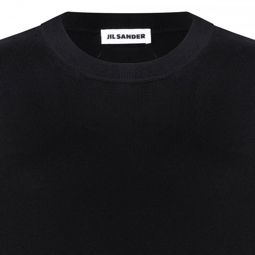 Black knit wool T-shirt