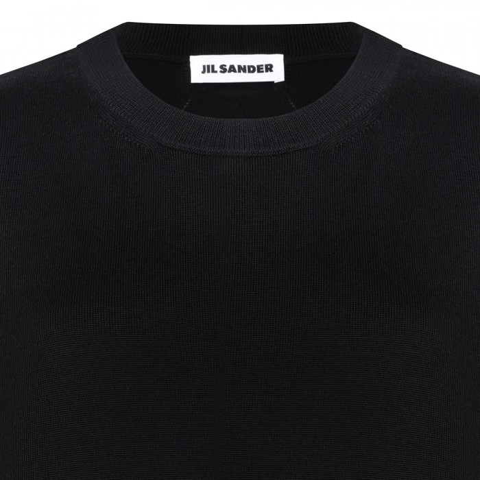 Black knit wool T-shirt