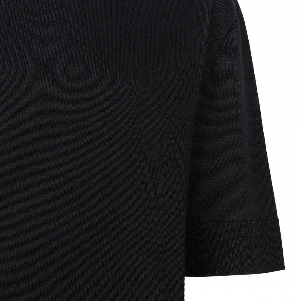 Black knit wool T-shirt