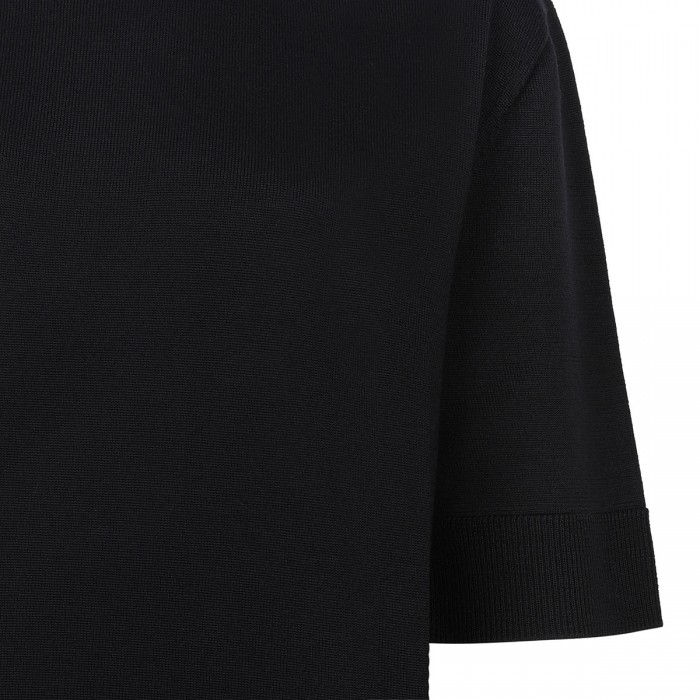 Black knit wool T-shirt