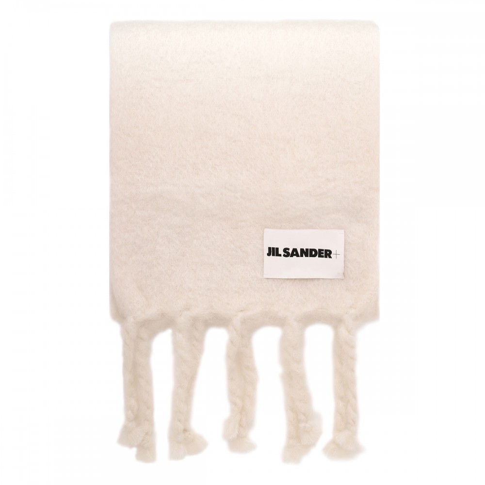 Wide wool blend scarf