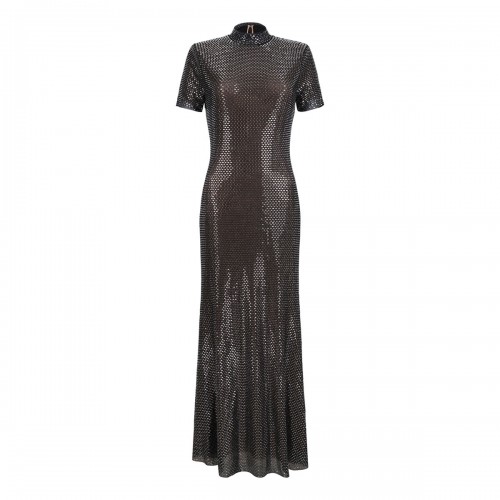 Gunmetal rhinestone mesh...