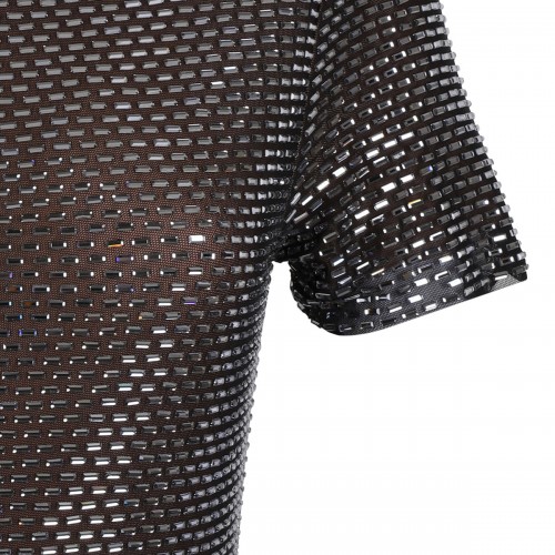 Gunmetal rhinestone mesh... 2