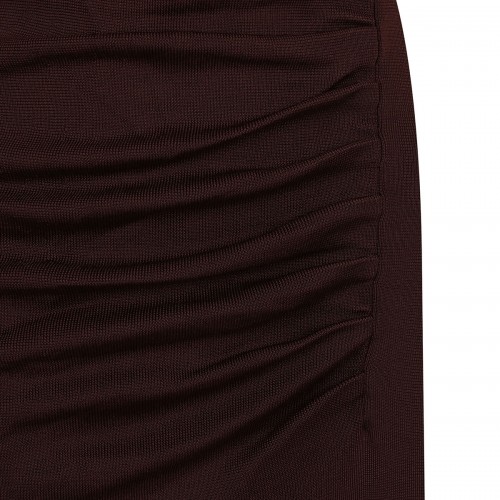 Brown draped knit midi dress 2