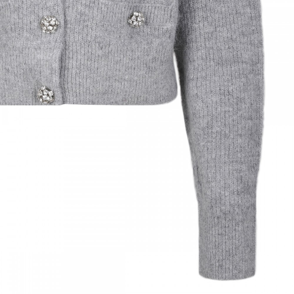 Grey lace collar cardigan