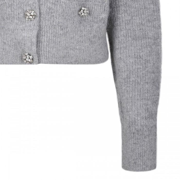 Grey lace collar cardigan