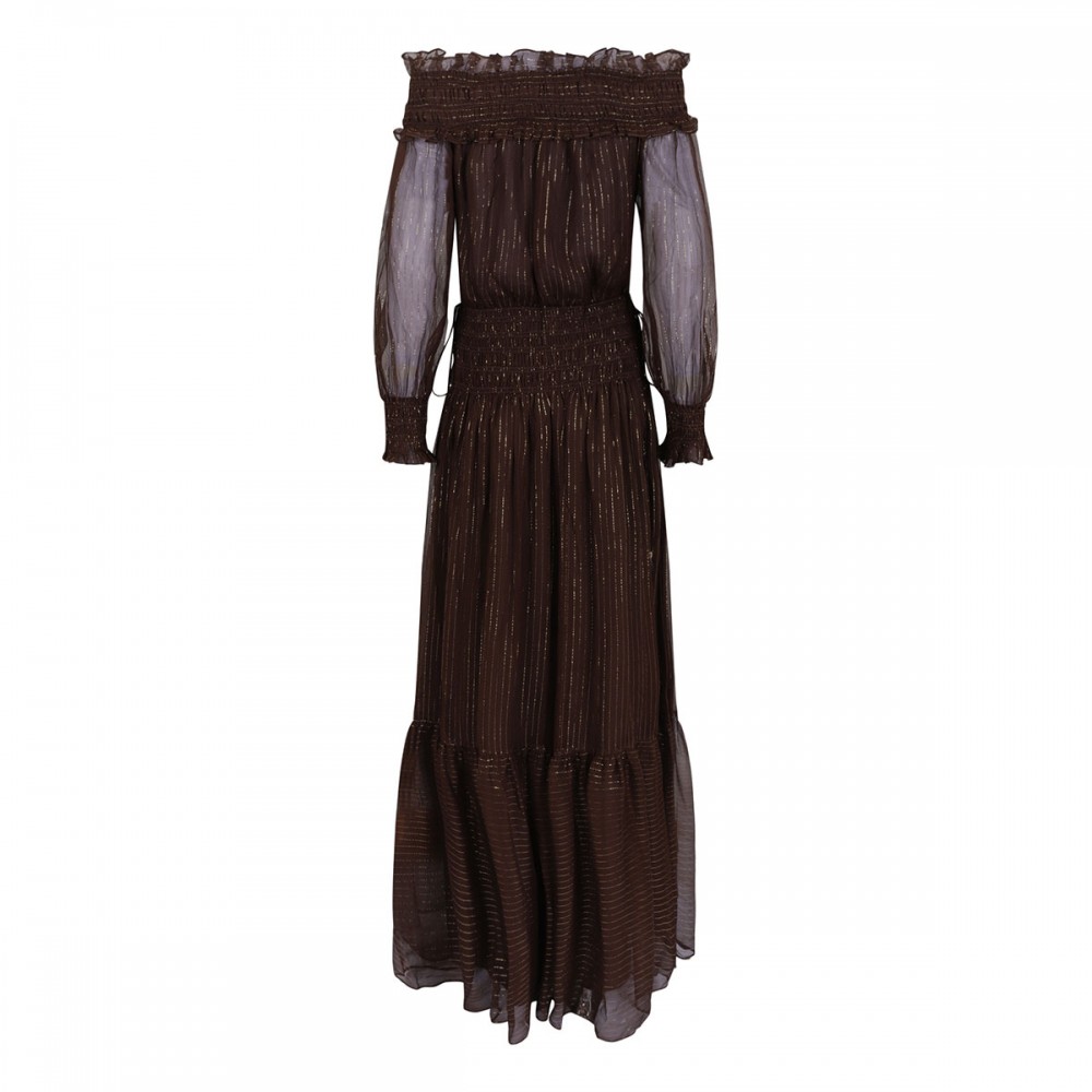 Brown georgette maxi dress