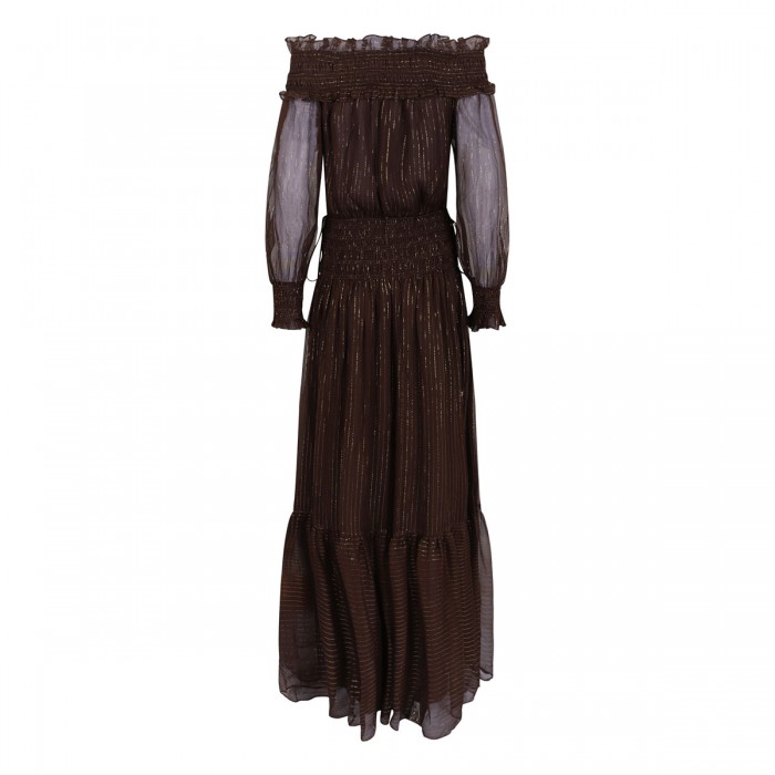 Brown georgette maxi dress