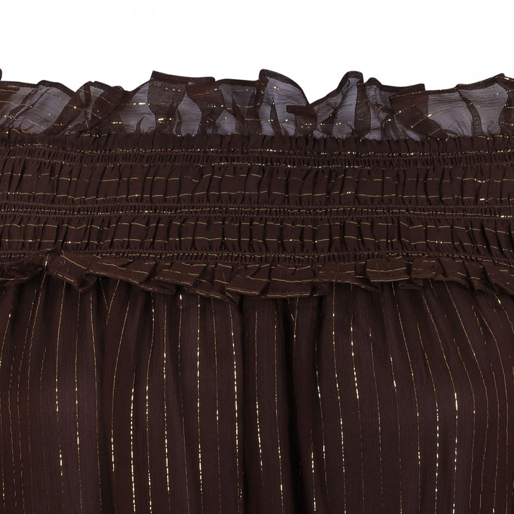 Brown georgette maxi dress