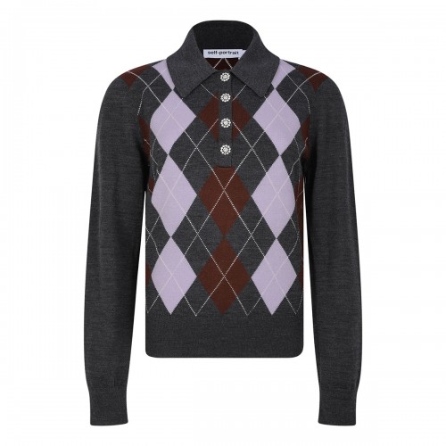 Grey argyle lightweight...