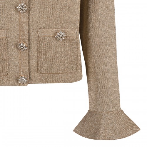 Gold crystal trim cardigan 2