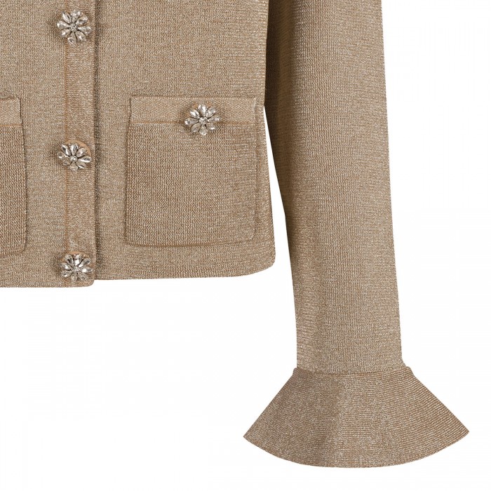 Gold crystal trim cardigan