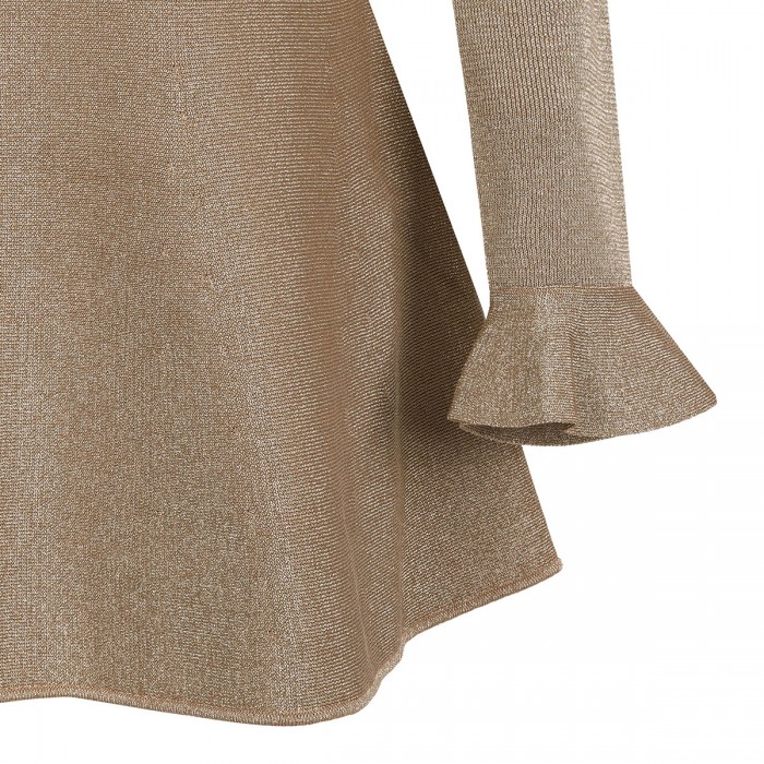 Gold crystal trim knit mini dress