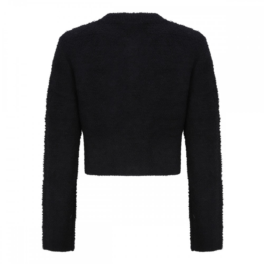 Black crystal trim cardigan