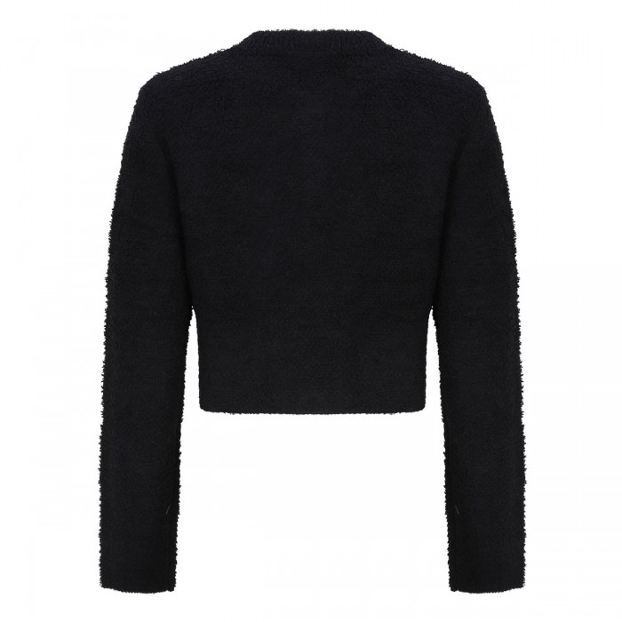 Black crystal trim cardigan