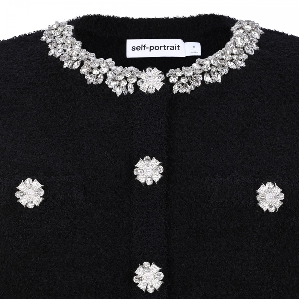 Black crystal trim cardigan
