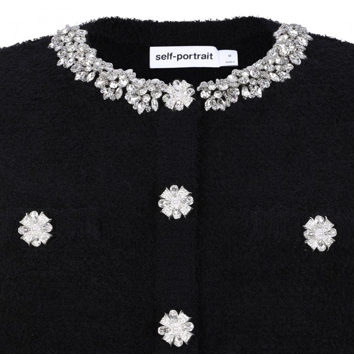 Black crystal trim cardigan