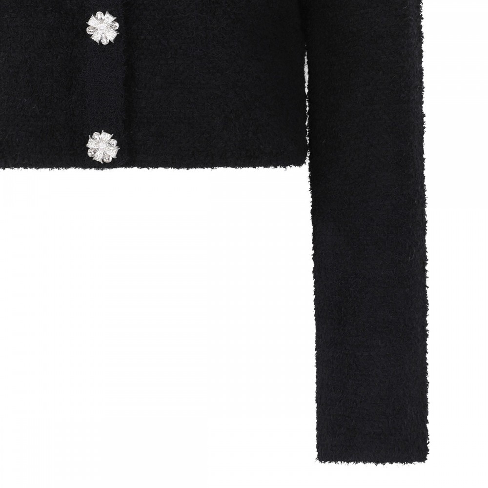 Black crystal trim cardigan