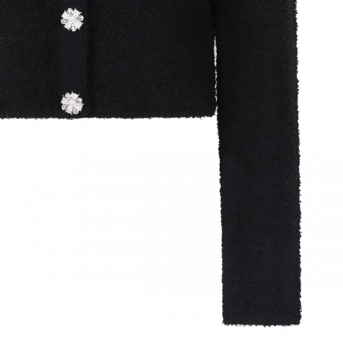 Black crystal trim cardigan