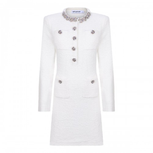 Cream crystal trim knit...