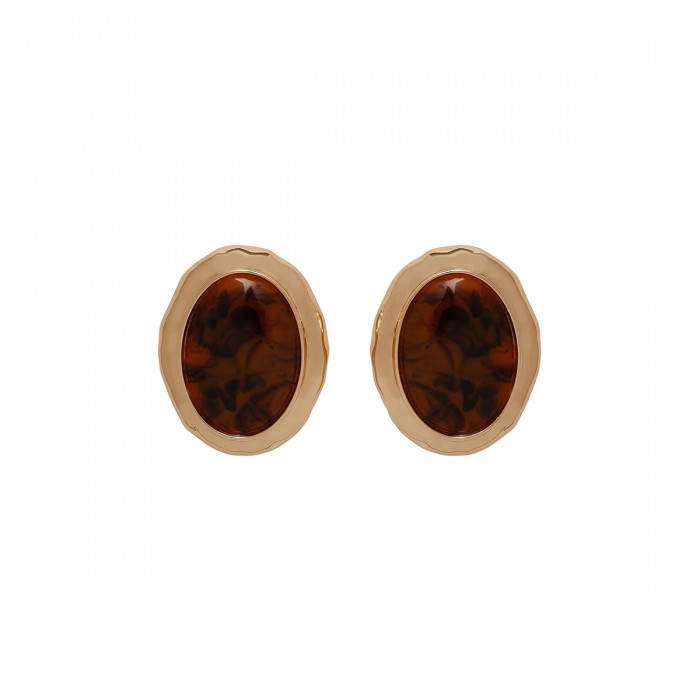 Hammered gold tiger eye earrings