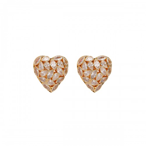 Embellished heart earrings