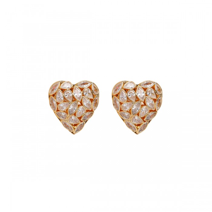 Embellished heart earrings