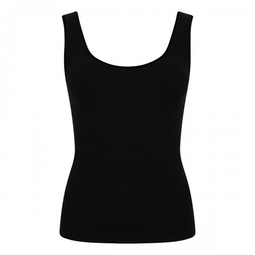 Black ribbed knit tank top