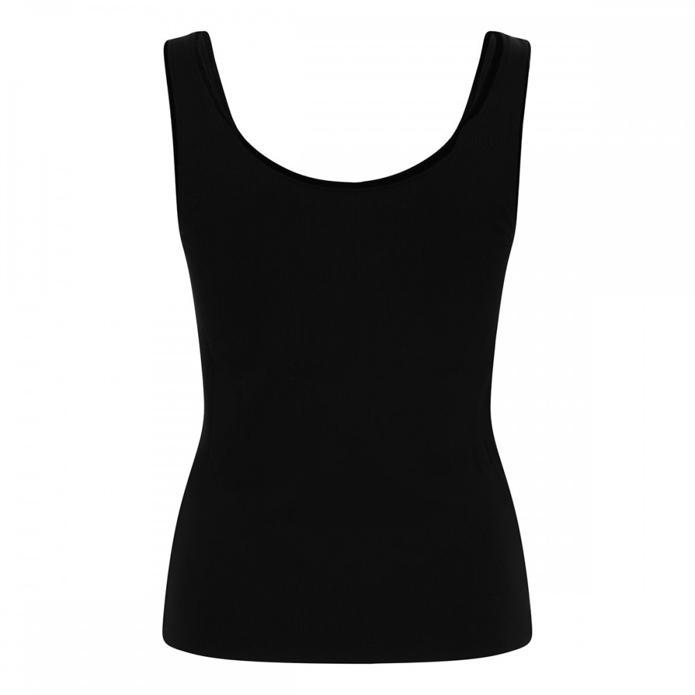 Black ribbed knit tank top
