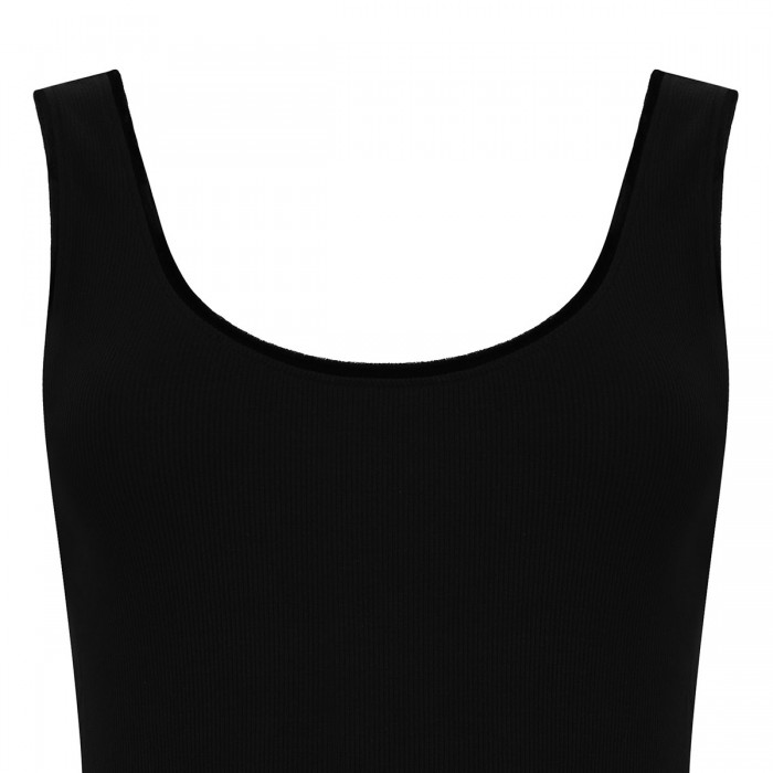 Black ribbed knit tank top