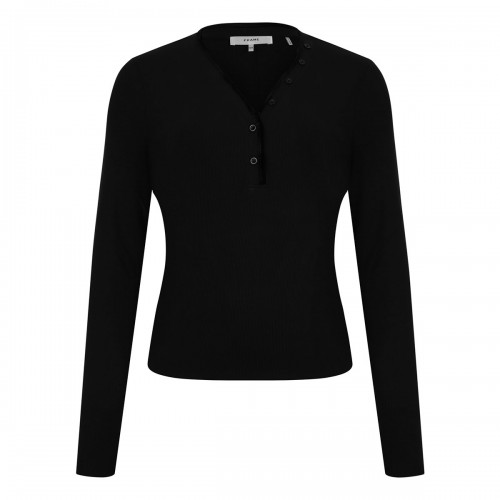 The velvet trim henley top