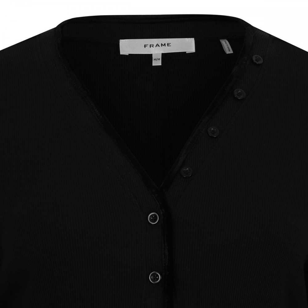 The velvet trim henley top