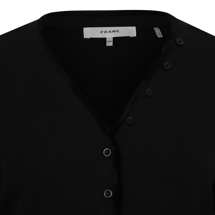 The velvet trim henley top