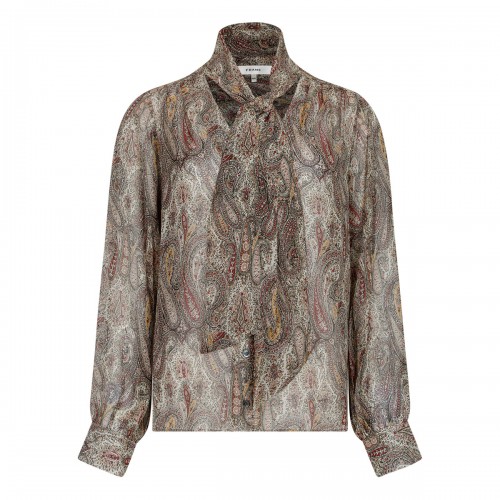 The paisley silk tie blouse