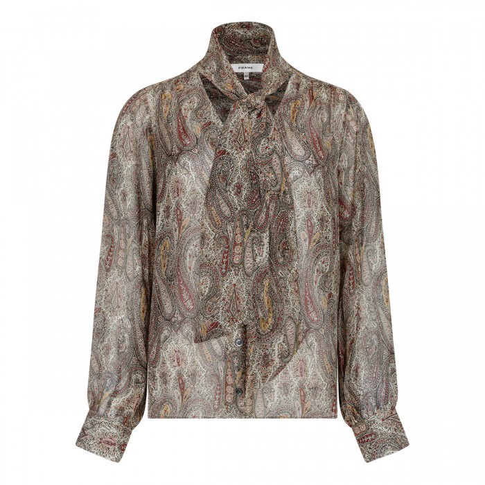 The paisley silk tie blouse