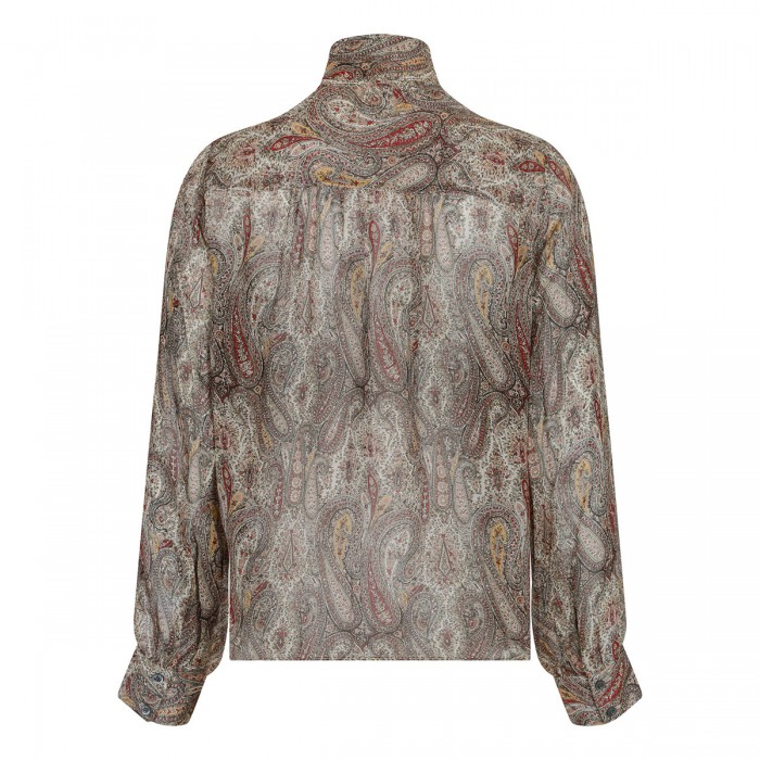 The paisley silk tie blouse
