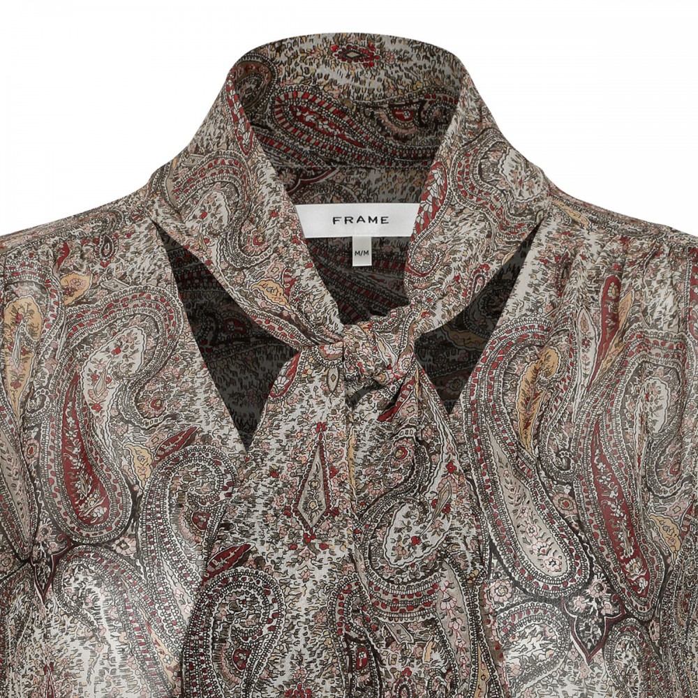The paisley silk tie blouse