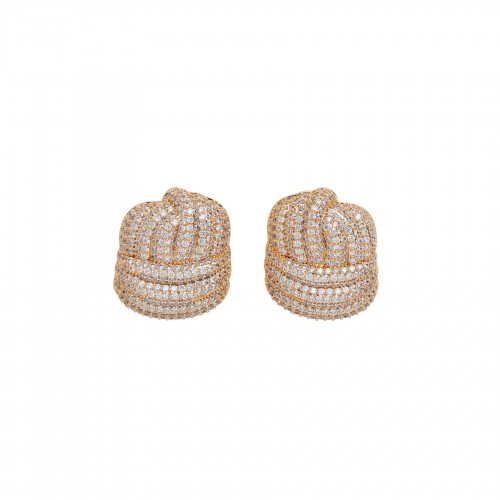 Gold crystal knot earrings