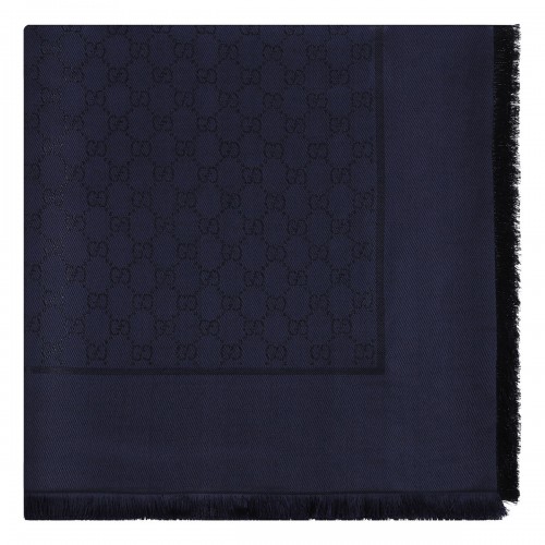 GG silk wool lamé shawl