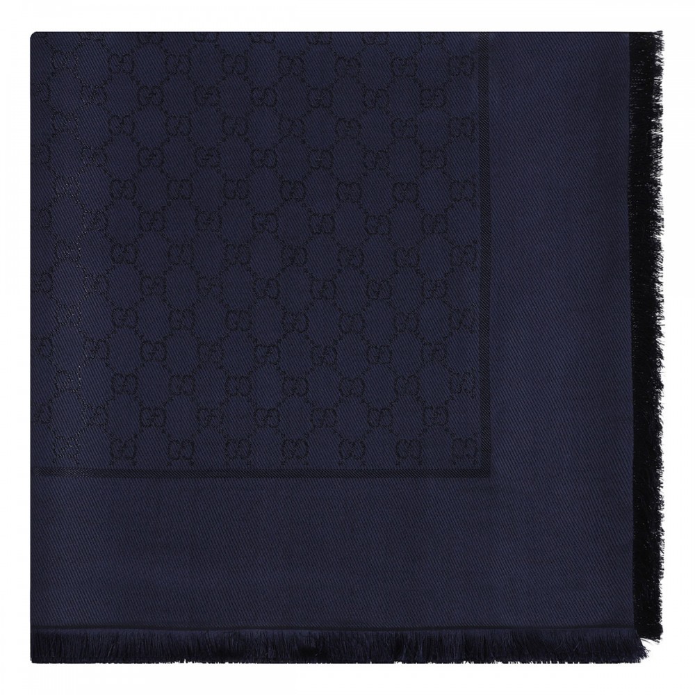 GG silk wool lamé shawl