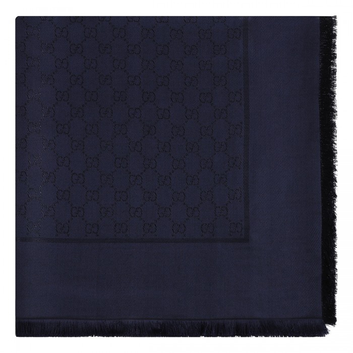 GG silk wool lamé shawl