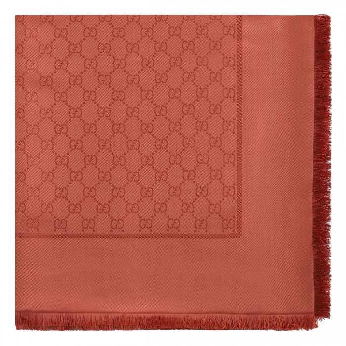 GG silk wool lamé shawl