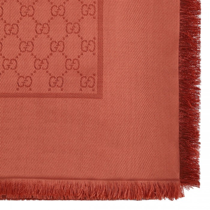 GG silk wool lamé shawl