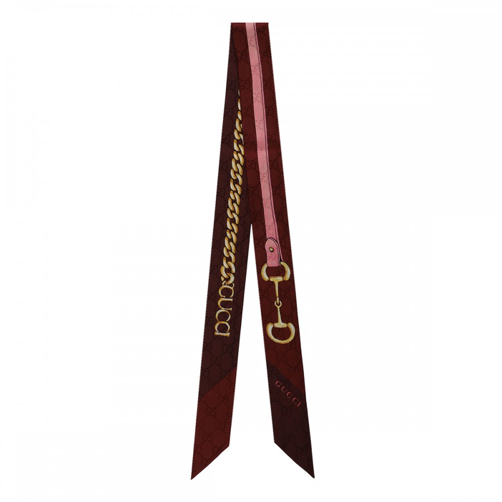 Printed silk twill ribbon