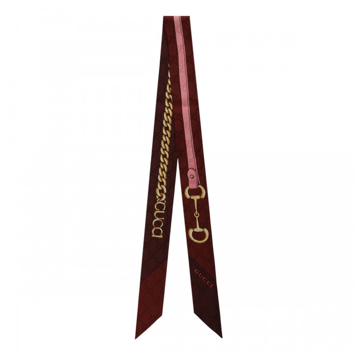 Printed silk twill ribbon