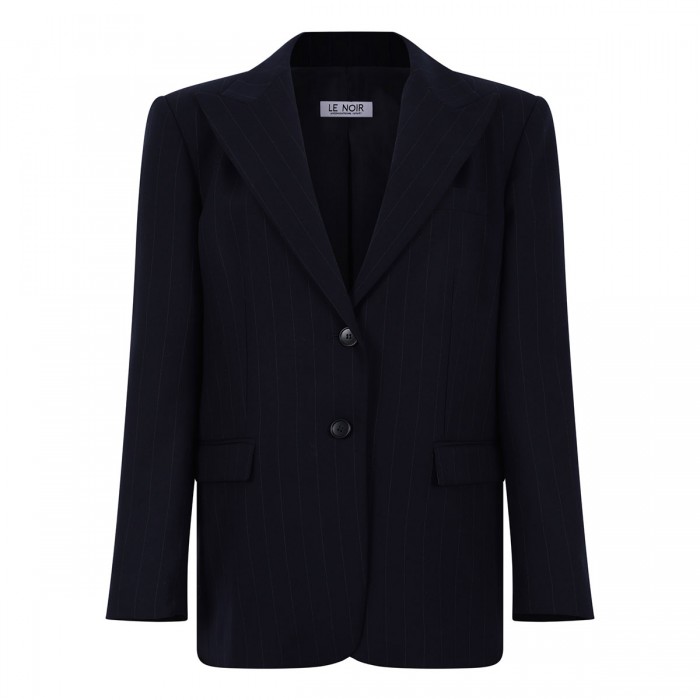 Pinstriped navy blazer